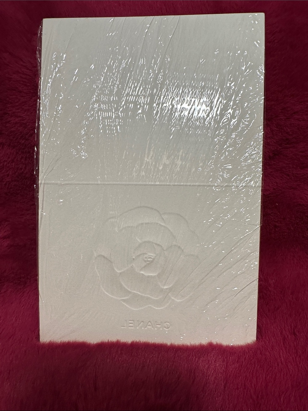 CHANEL White Embossed Camellia Card & Envelope Set